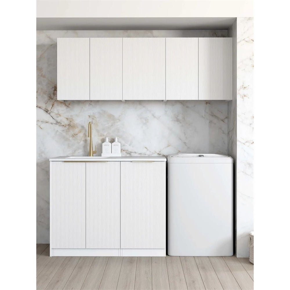 Bondi White Fluted Laundry Kit | 1715*600*2100mm - Hera BathwareMatte White1715A