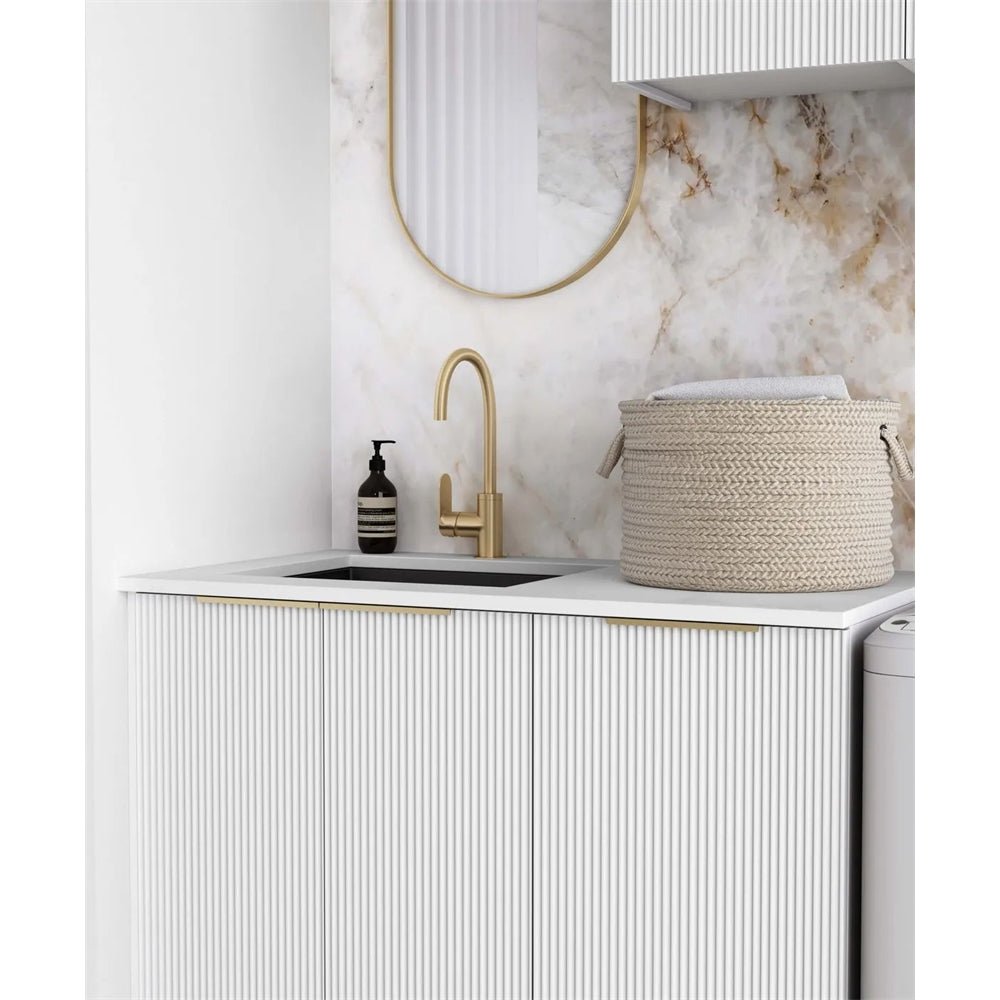 Bondi White Fluted Laundry Kit | 1715*600*2100mm - Hera BathwareMatte White1715A