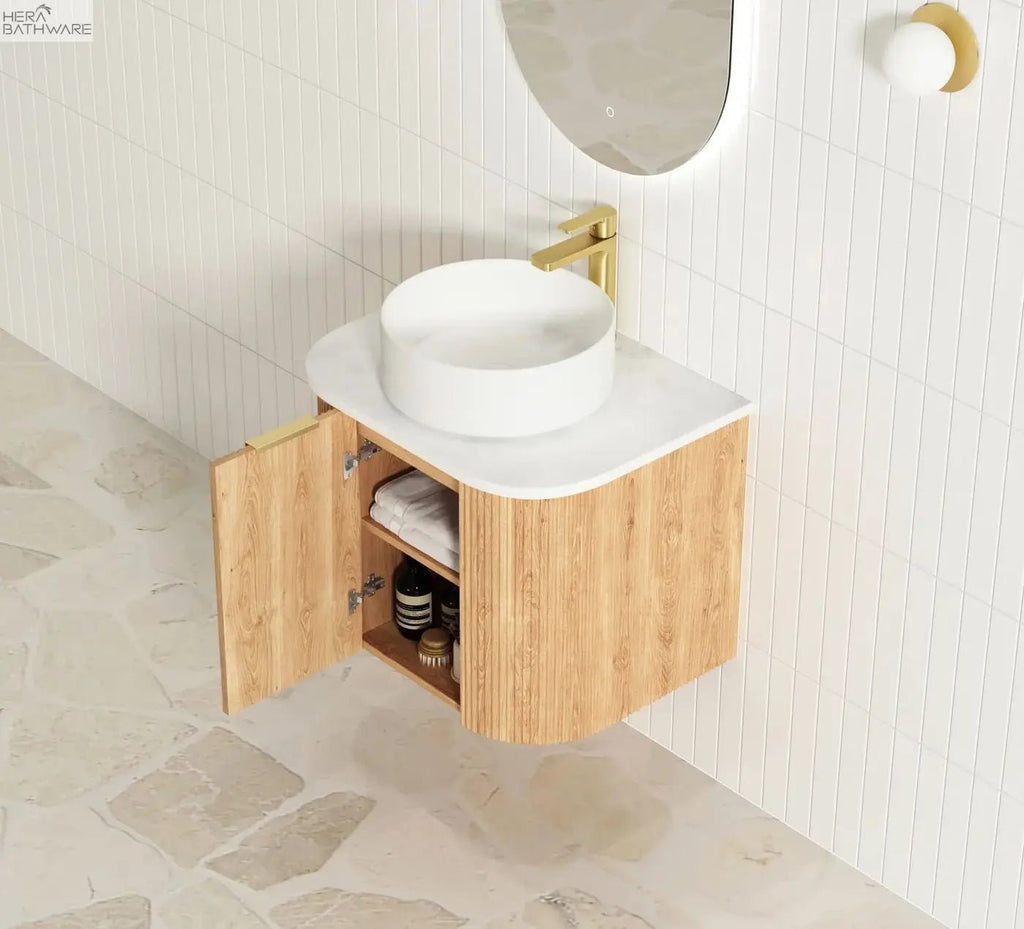 Bondi Woodland Oak Fluted Wall Hung Vanity 600 - 1800mm - Hera Bathware1200mmCabinet Only