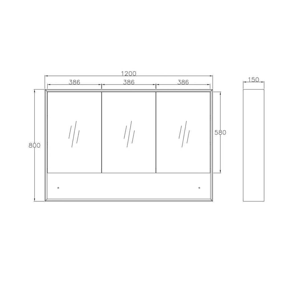 Boston Shaving Cabinet - Hera Bathware1200mm