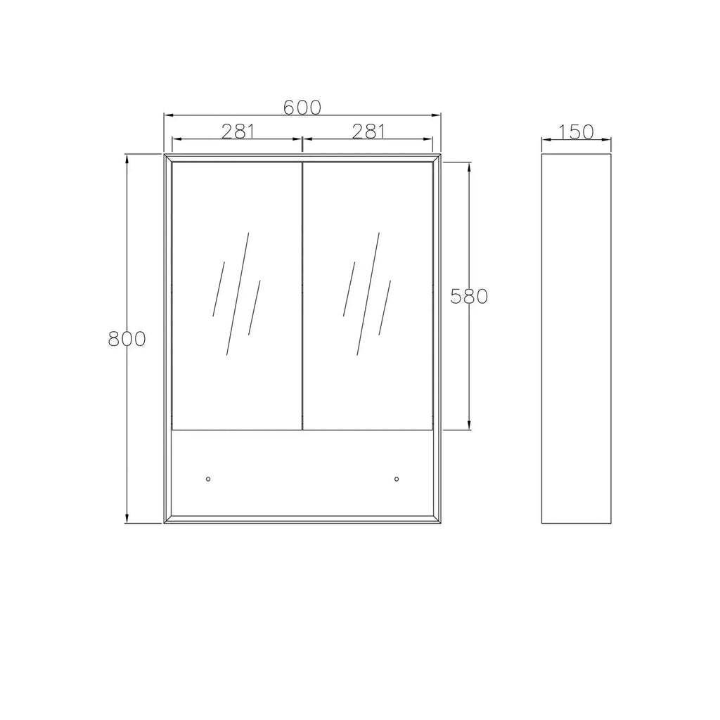 Boston Shaving Cabinet - Hera Bathware600mm