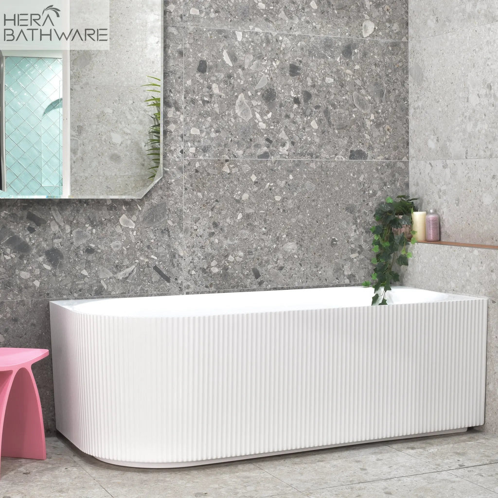Brighton Groove Corner Bathtub Corner to Right - Hera Bathware1500mm / RIGHTGloss White