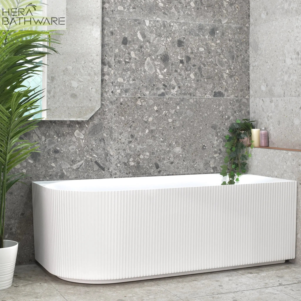 Brighton Groove Corner Bathtub Corner to Right - Hera Bathware1500mm / RIGHTGloss White