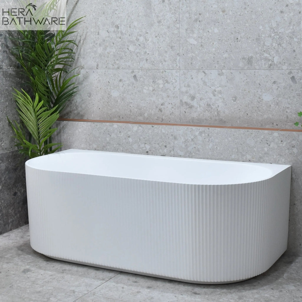 Brighton Groove Fluted Back to Wall Bath Matte Black - Hera Bathware1500mmMatte Black