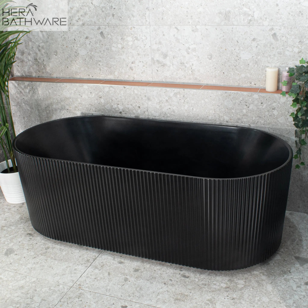 Brighton Groove Free Standing Oval Bathtub Matte Black - Hera Bathware1500mmMatte Black