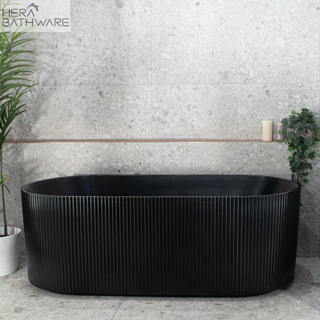 Brighton Groove Free Standing Oval Bathtub Matte Black - Hera Bathware1500mmMatte Black