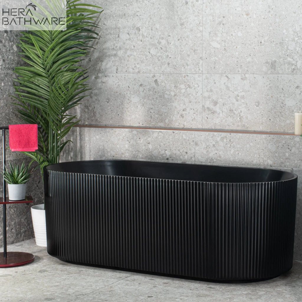Brighton Groove Free Standing Oval Bathtub Matte Black - Hera Bathware1500mmMatte Black