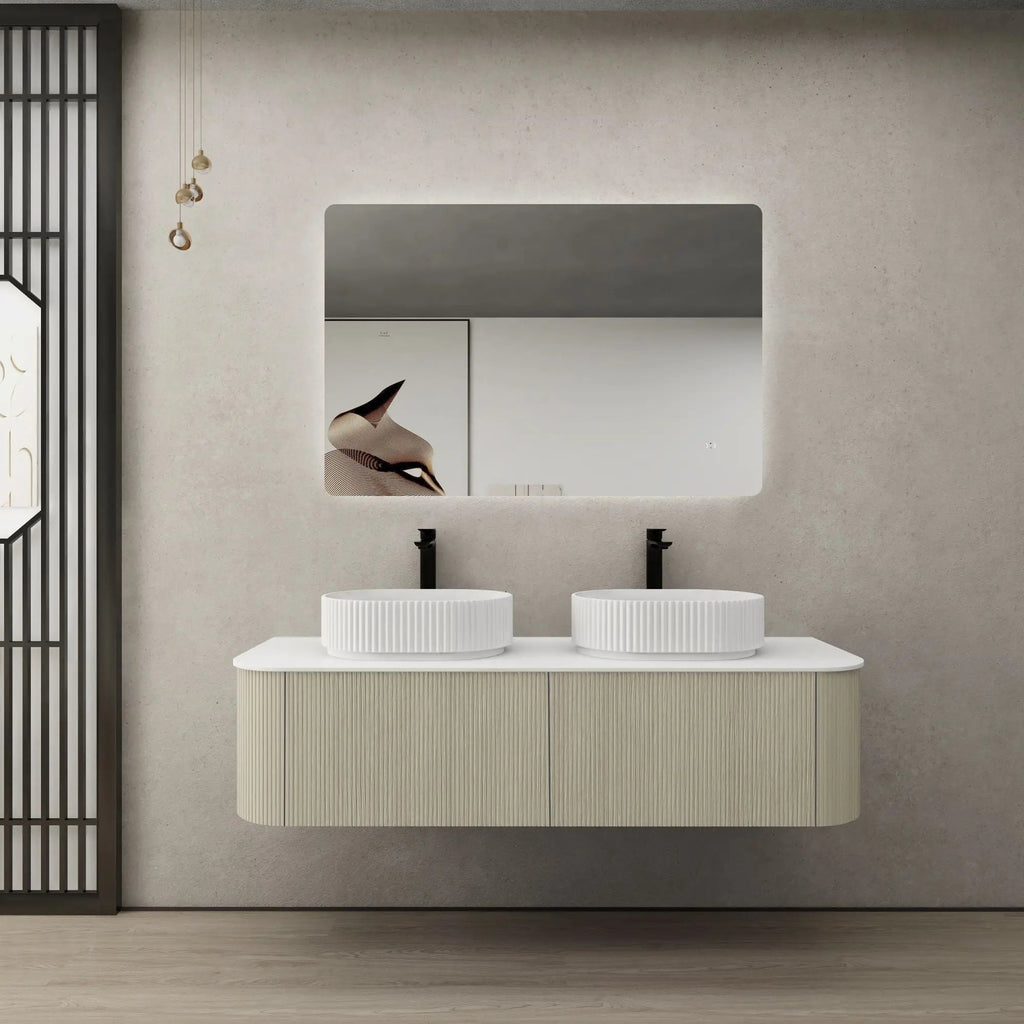 Bronte Coastal Oak Wall Hung Vanity 1500mm - Hera Bathware