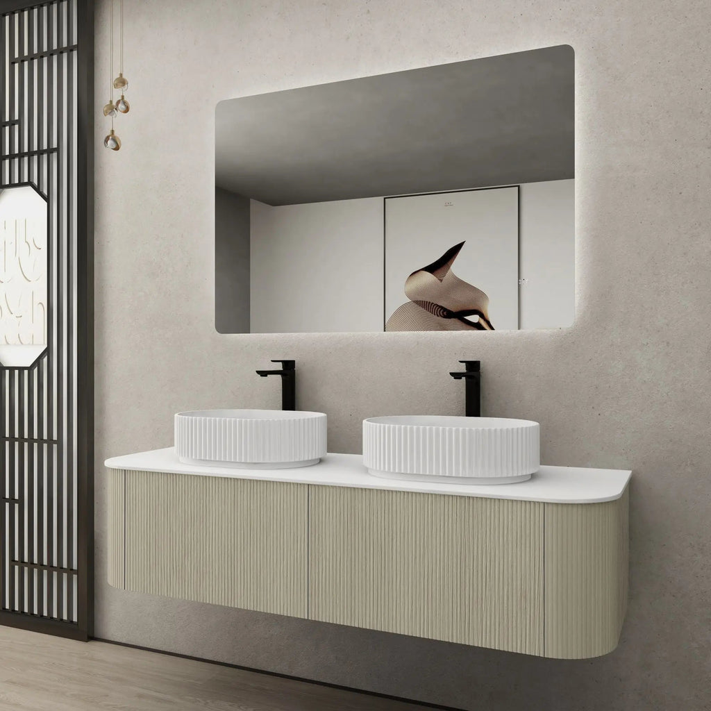 Bronte Coastal Oak Wall Hung Vanity 1500mm - Hera Bathware