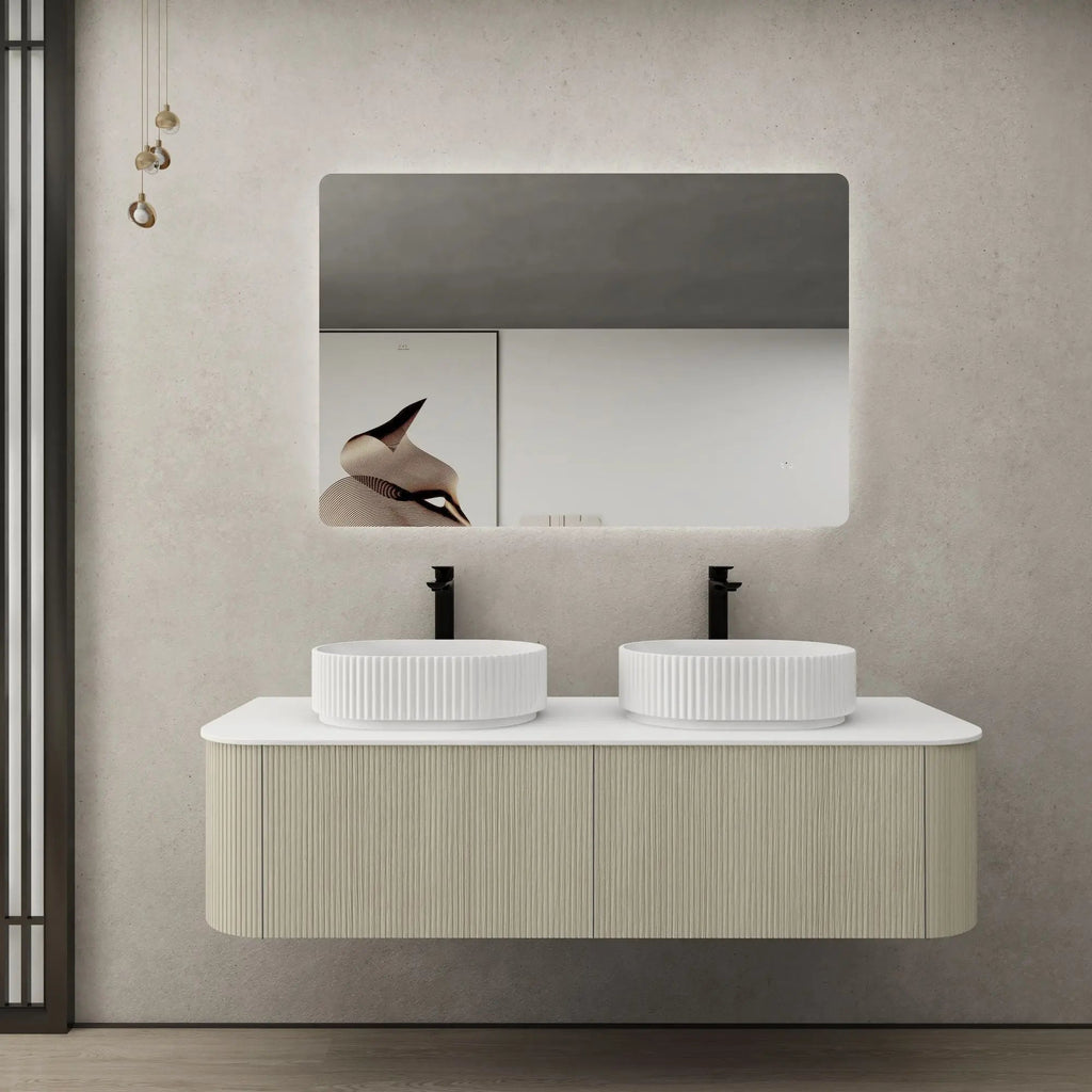 Bronte Coastal Oak Wall Hung Vanity 1500mm - Hera Bathware