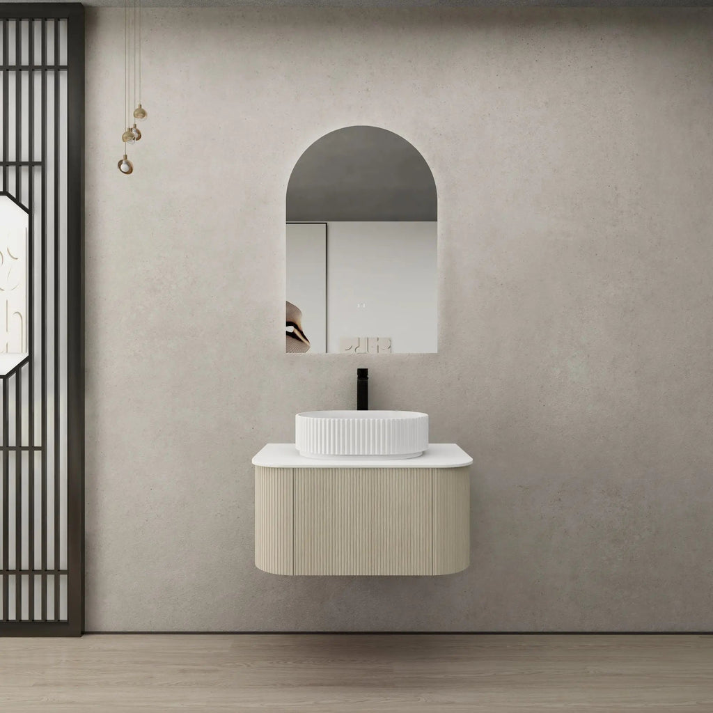 Bronte Coastal Oak Wall Hung Vanity 750mm - Hera Bathware
