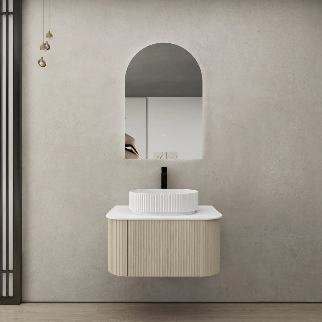 Bronte Coastal Oak Wall Hung Vanity 750mm - Hera Bathware