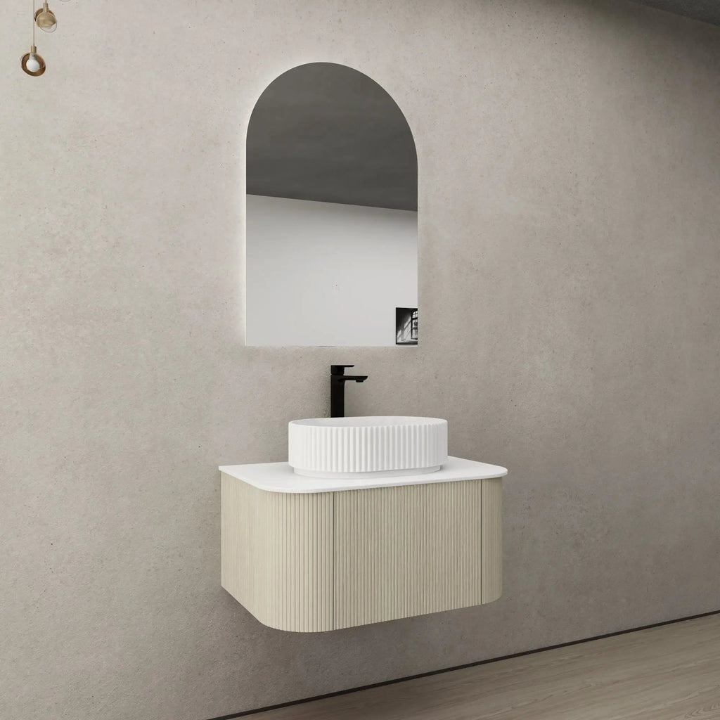 Bronte Coastal Oak Wall Hung Vanity 750mm - Hera Bathware