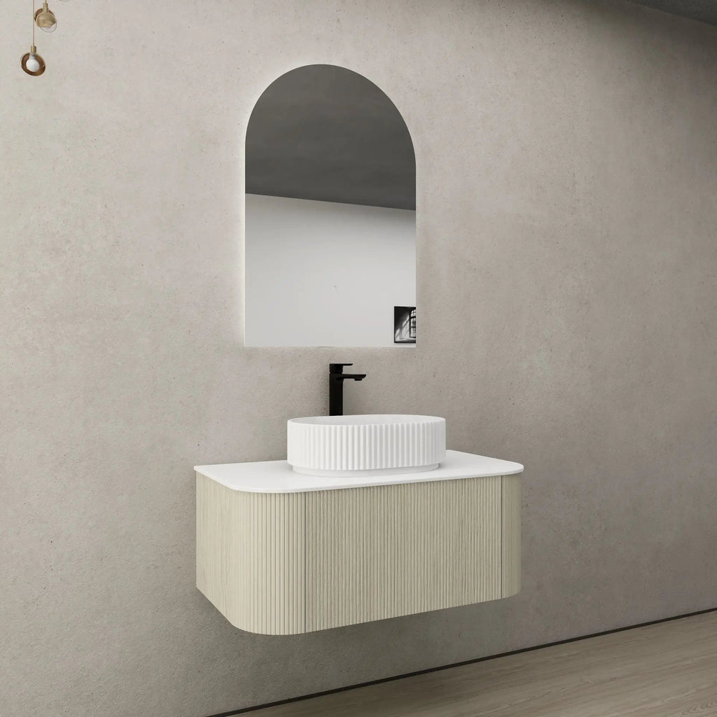Bronte Coastal Oak Wall Hung Vanity 900mm - Hera Bathware