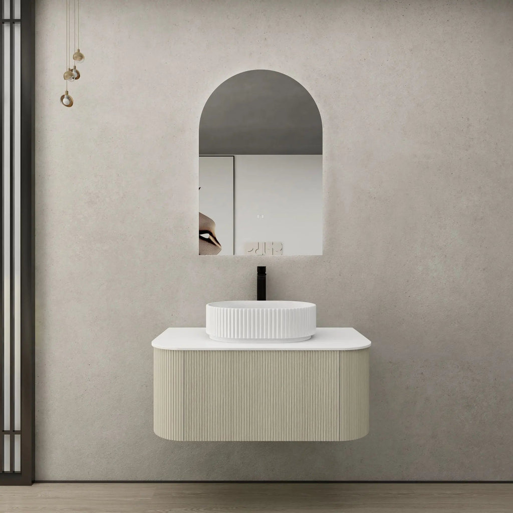 Bronte Coastal Oak Wall Hung Vanity 900mm - Hera Bathware