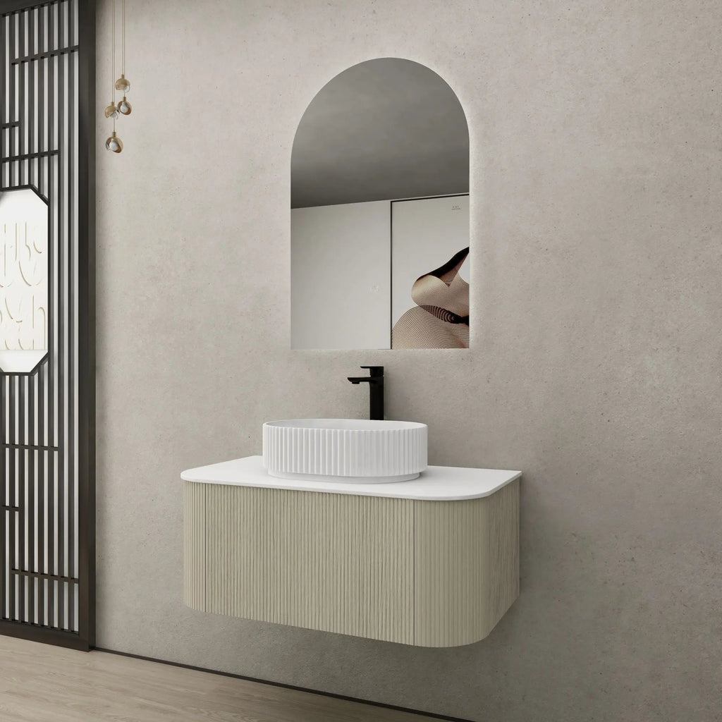 Bronte Coastal Oak Wall Hung Vanity 900mm - Hera Bathware