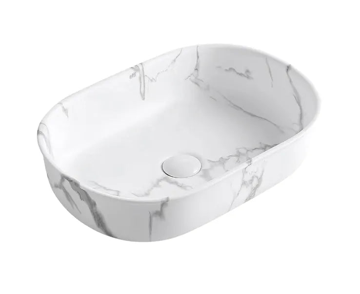 Bronte Oval Above Counter Basin - Hera BathwareCarrara Matte