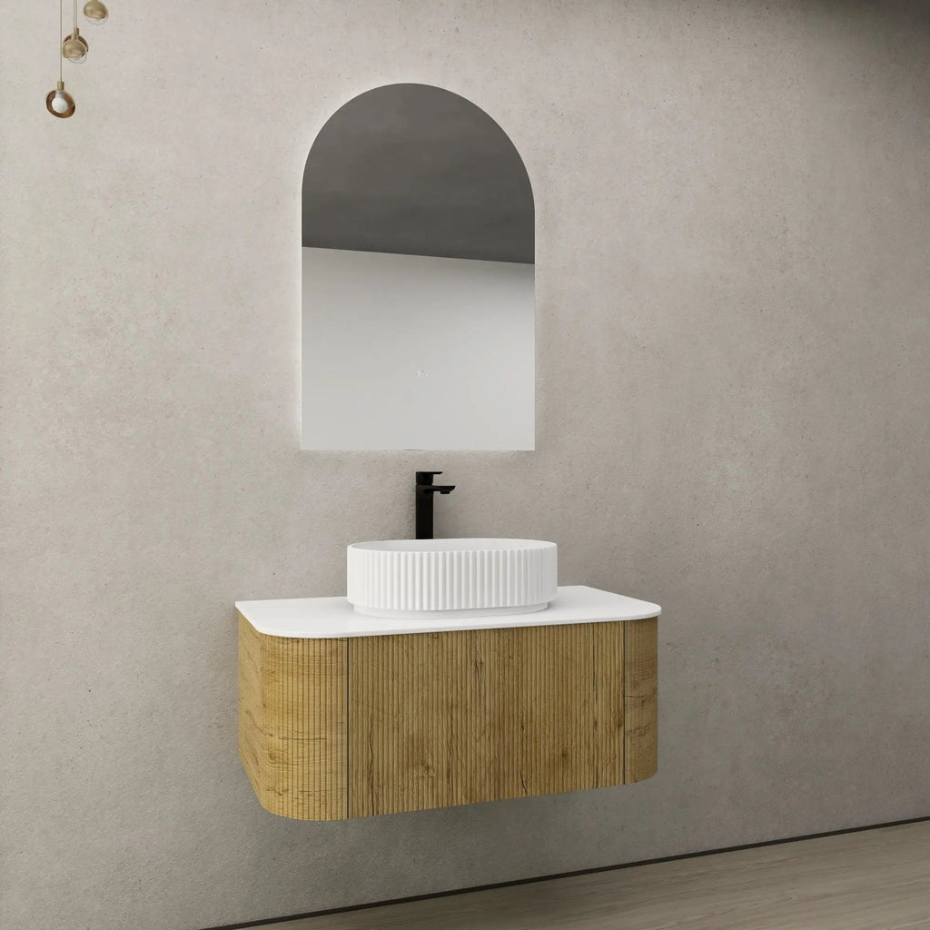 Bronte Prime Oak Wall Hung Vanity 900mm - Hera Bathware