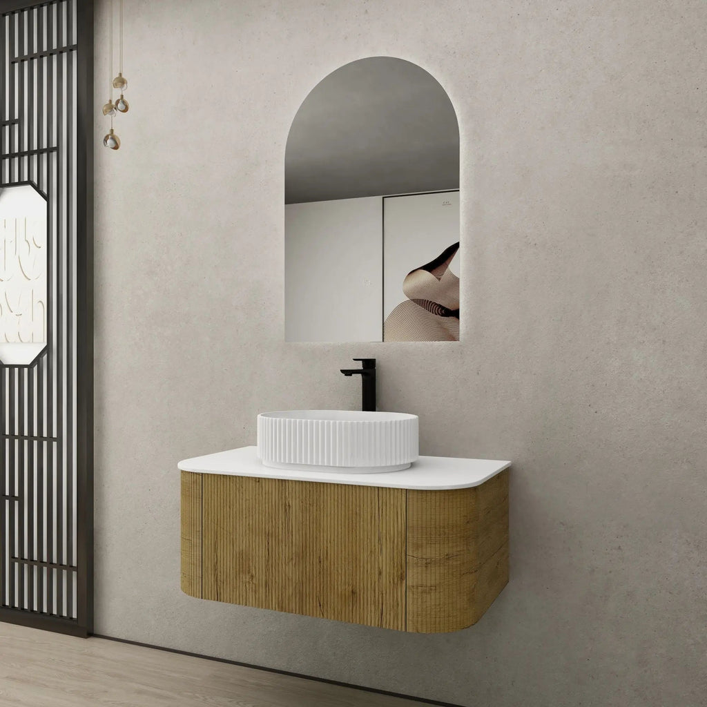 Bronte Prime Oak Wall Hung Vanity 900mm - Hera Bathware