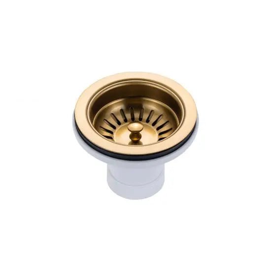 Brushed Gold 770x450x215mm 1.2mm Handmade Top/Undermount Double Bowls Kitchen Sink - Hera BathwareBrushed Gold