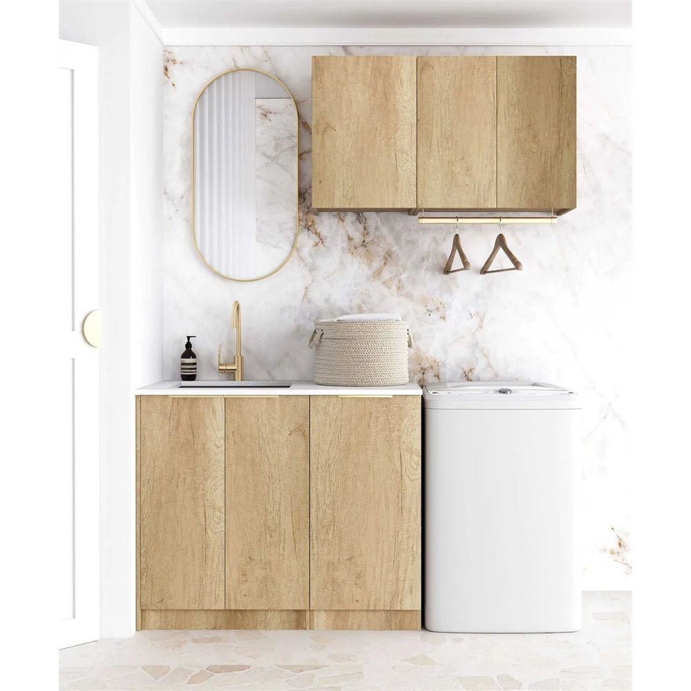 Byron Black/Natural Oak Laundry Kit | 1715*600*2100mm - Hera BathwareNatural Oak1715A