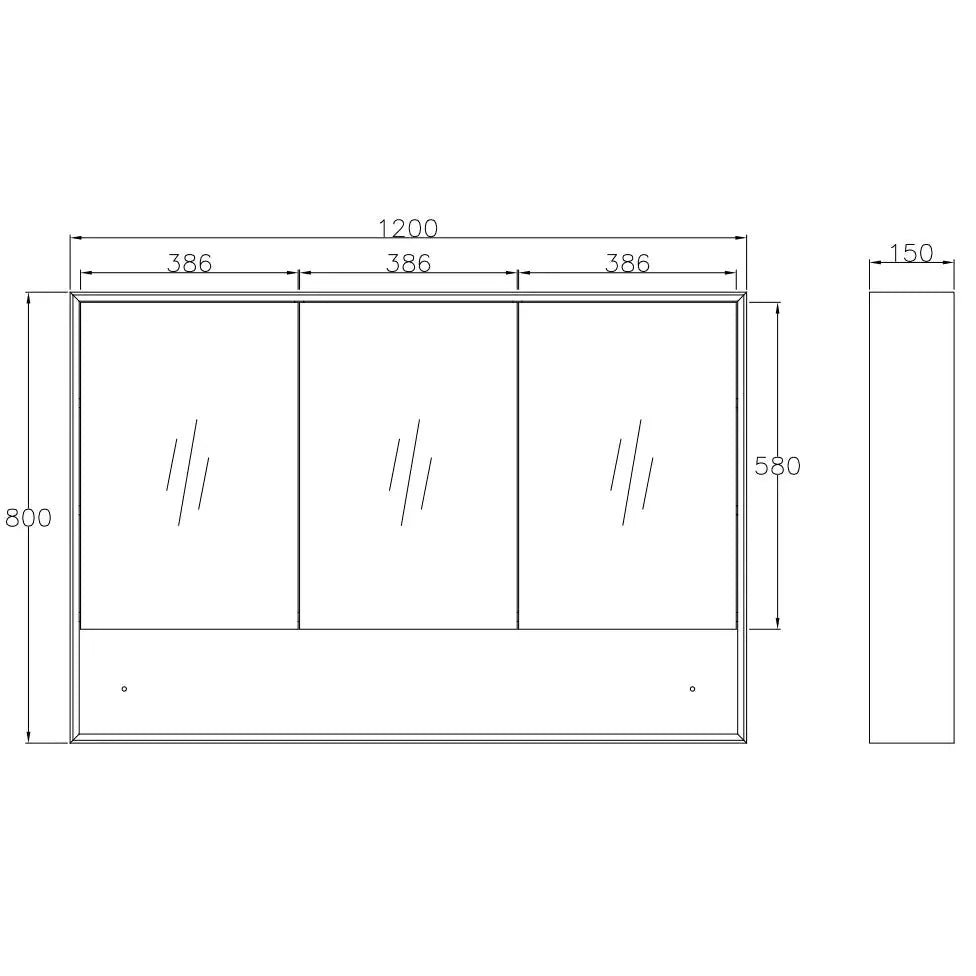 Byron Shaving Cabinet - Hera Bathware1200mm