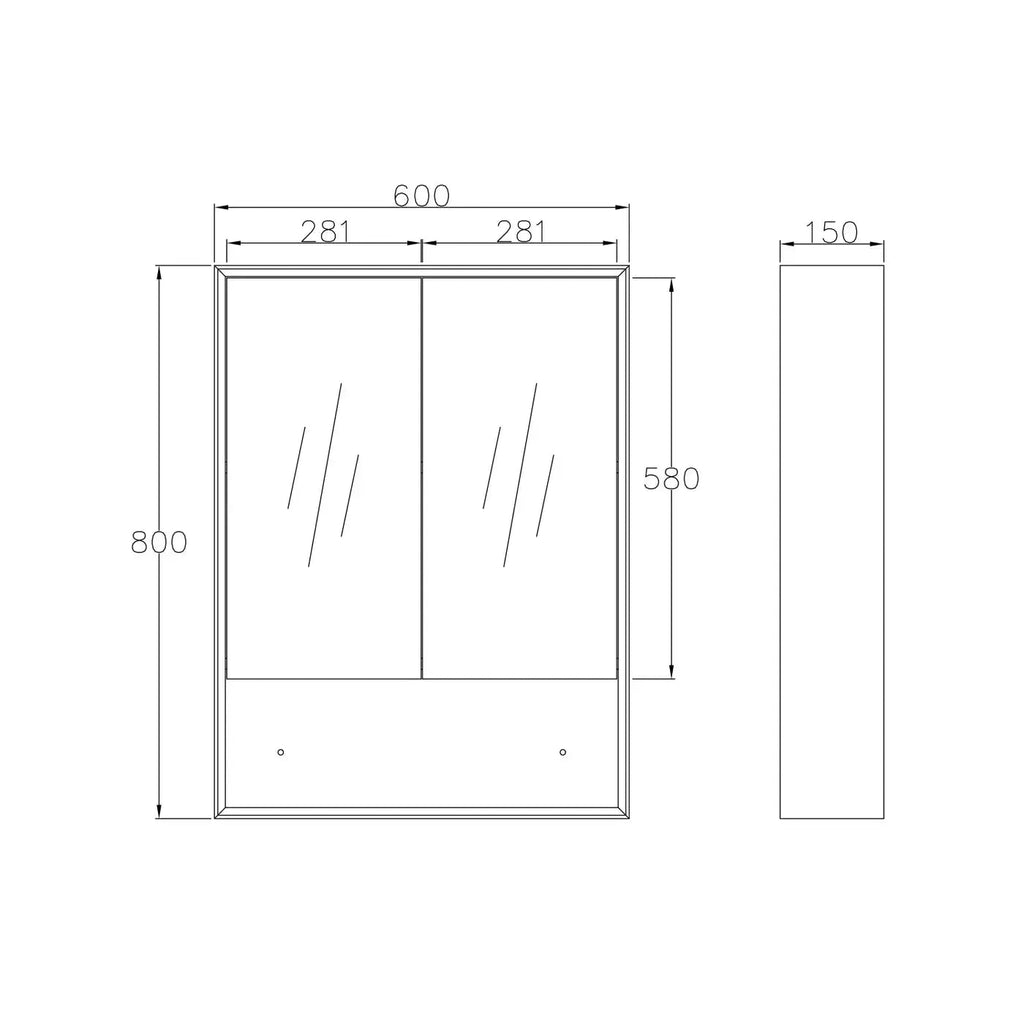 Byron Shaving Cabinet - Hera Bathware600mm