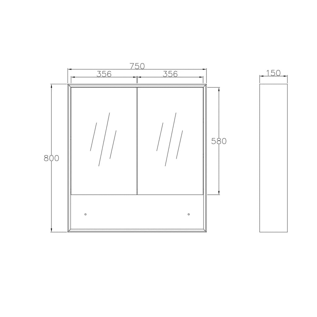Byron Shaving Cabinet - Hera Bathware750mm