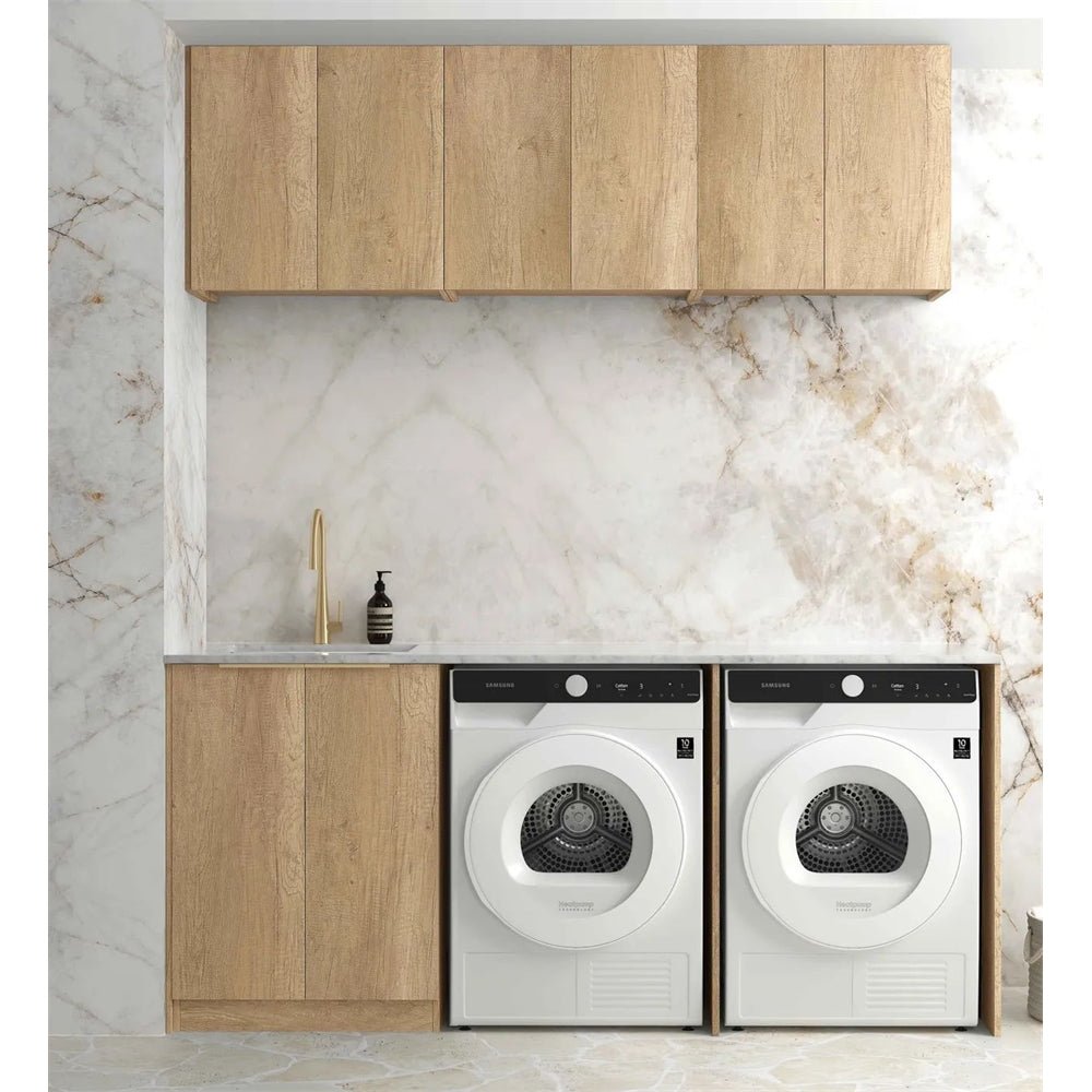 Byron/Bondi Laundry Cabinet with Stone Top and Sink| 1960*600*2100mm - Hera BathwareNatural Oak1960A
