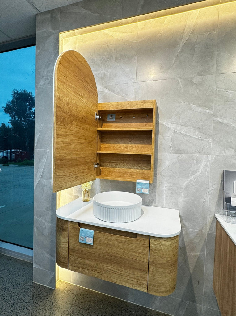 Canterbury Led Shaving Cabinet - Hera BathwareMatte WhiteBrushed Gold