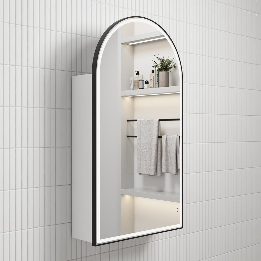 Canterbury Led Shaving Cabinet - Hera BathwareMatte WhiteMatte Black