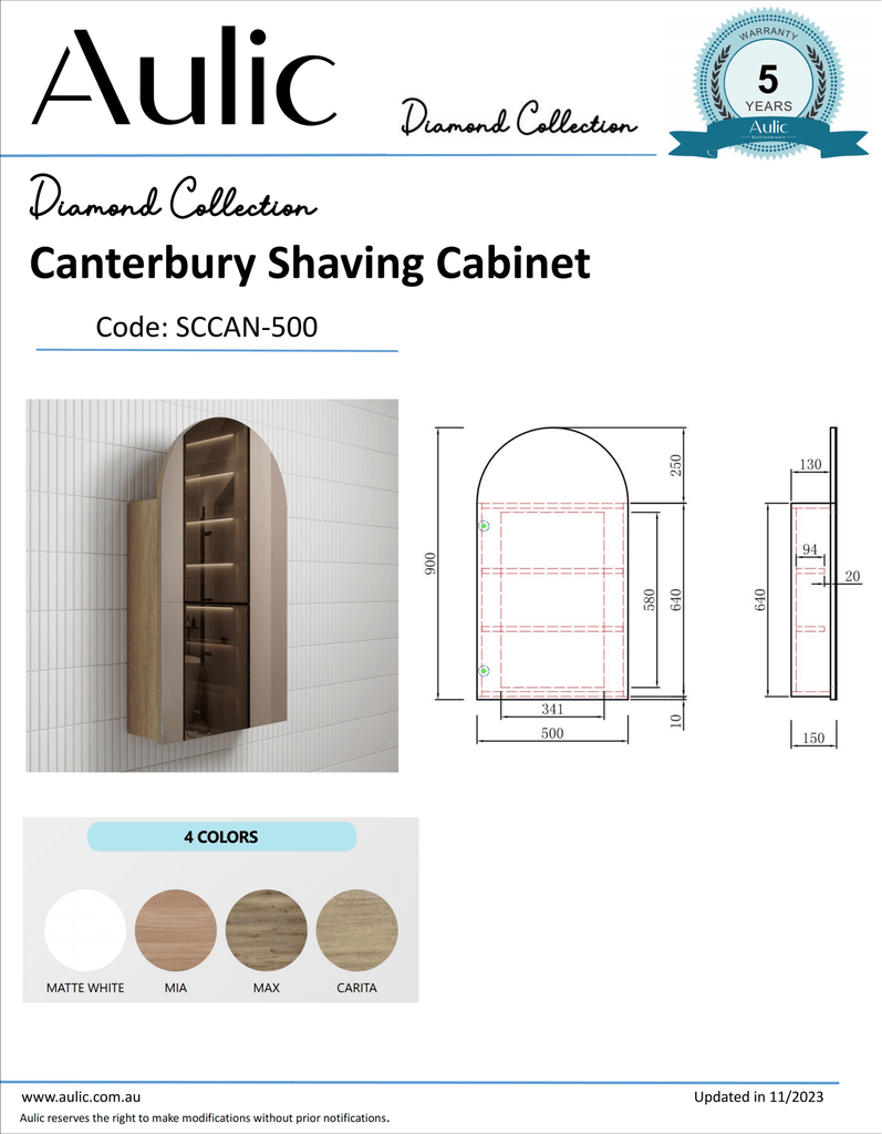 Canterbury Shaving Cabinet - Hera BathwareCarita