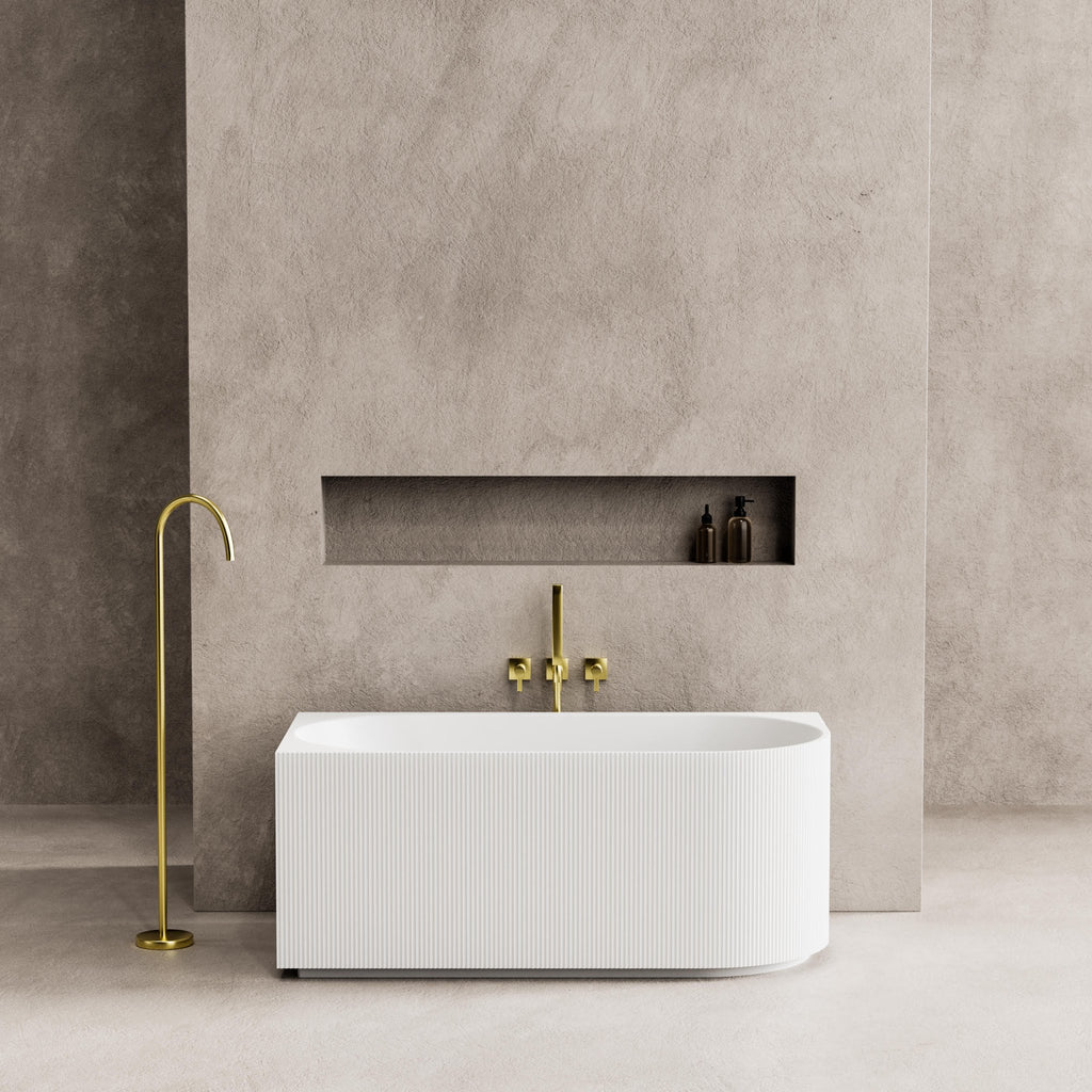 Capri Groove Corner Bathtub Corner to Left - Hera Bathware1500mm / LEFTGloss White