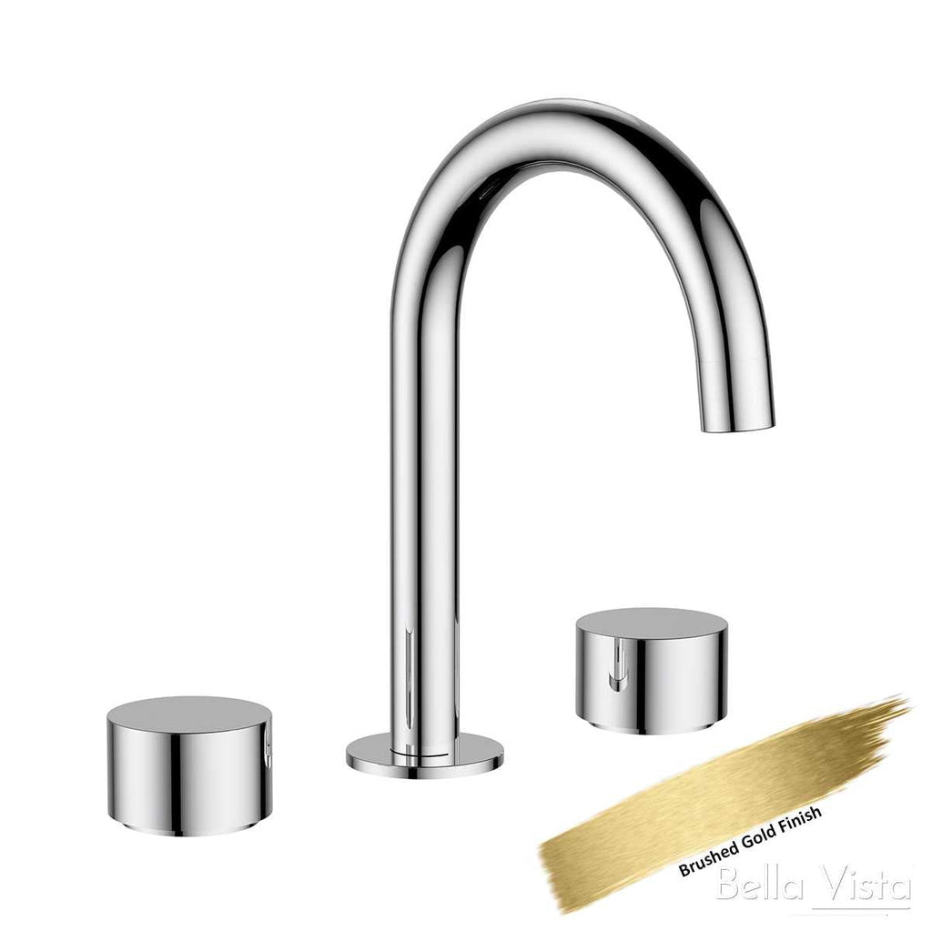 Capri - Spindles and Spout - Basin - Brushed Gold / Chrome / Black / Nickel - Hera BathwareBrushed Gold
