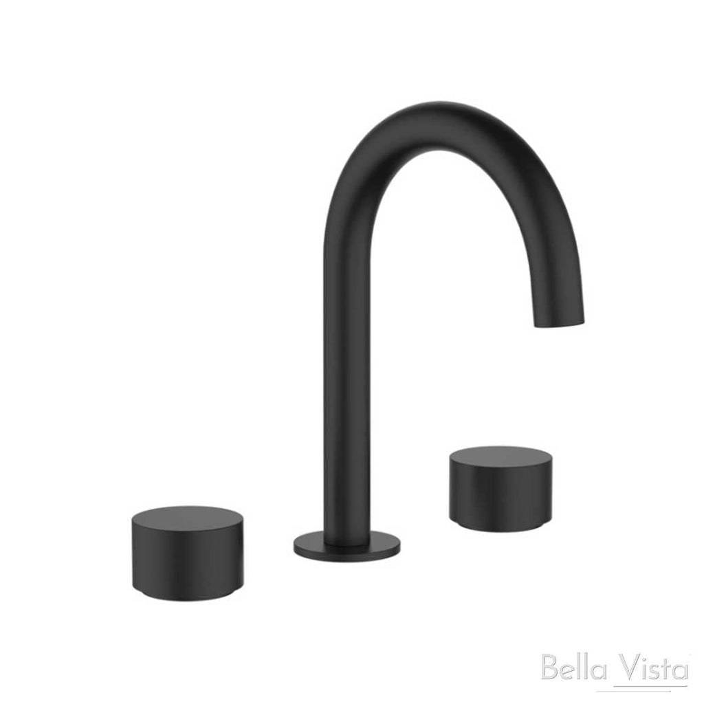 Capri - Spindles and Spout - Basin - Brushed Gold / Chrome / Black / Nickel - Hera BathwareMatte Black