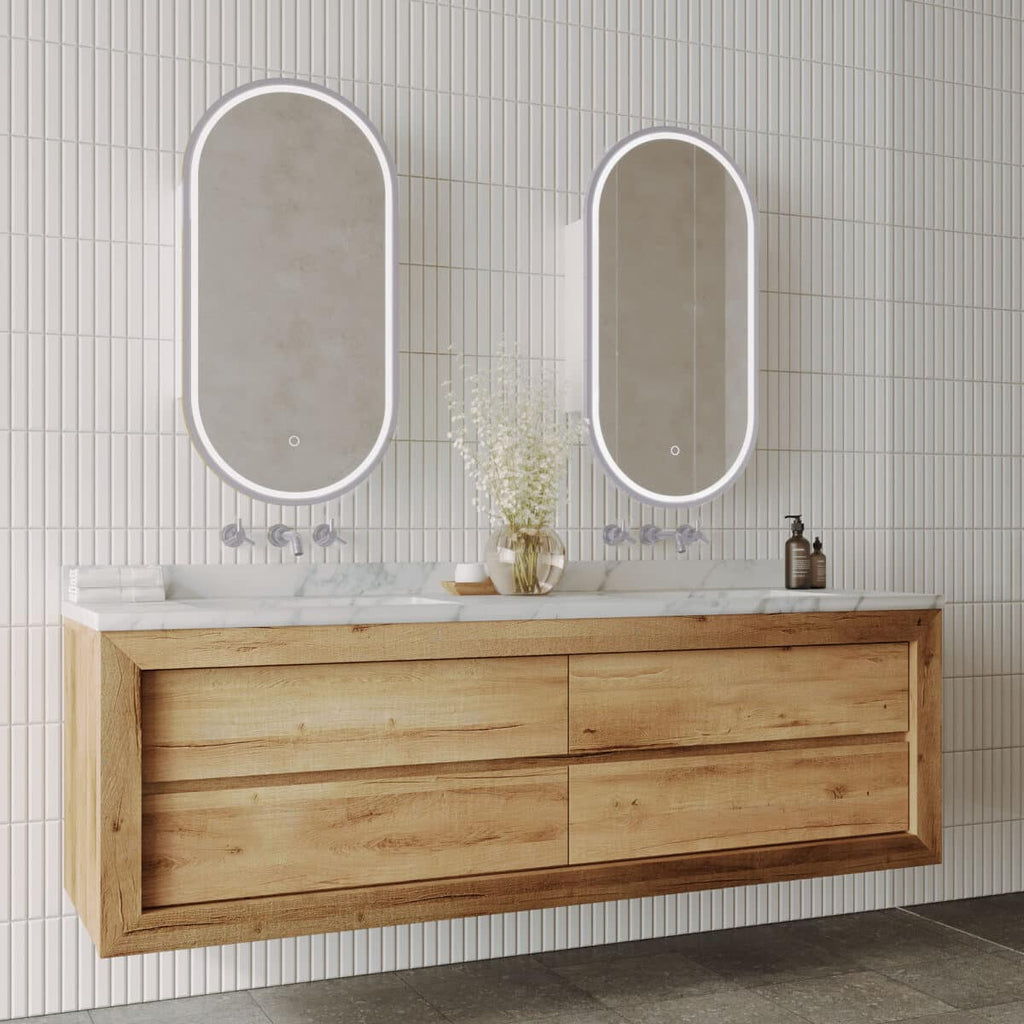 Capsule LED Shaving Cabinet | Remer - Hera Bathware X Remer CR45D - BN | Brushed Nickel