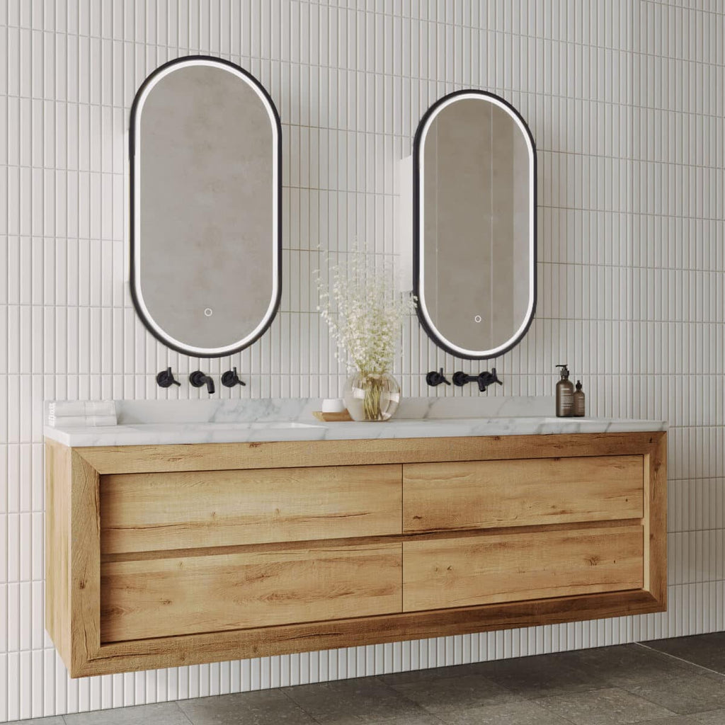 Capsule LED Shaving Cabinet | Remer - Hera Bathware X Remer CR45D - MB | Matte Black