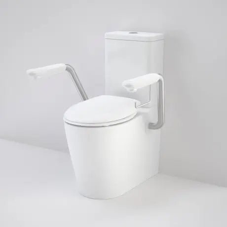 Care 660 Cleanflushed® WFCC Easy Height suite with Armrests and DF Seat - Hera BathwareGloss WhiteCaravelle Double Flap Seat White - with GERMGARD®