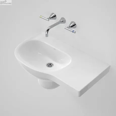 CARE 700 Wall Basin with shelf (WITH GERMGARD®) - Hera BathwareGloss White0 Tap - Left Hand Shelf