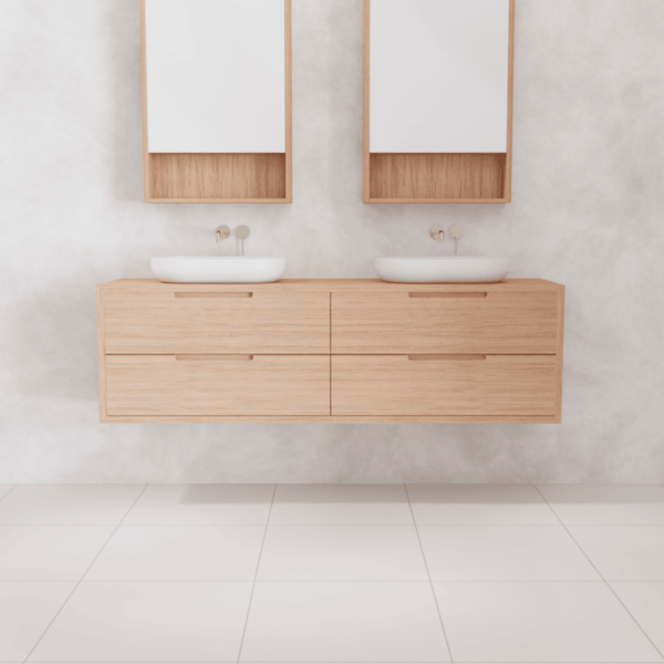 Carini Victorian Ashwood Cabinet Only With Waterfall Sides | Fifth Avenue - Hera Bathware1800mm