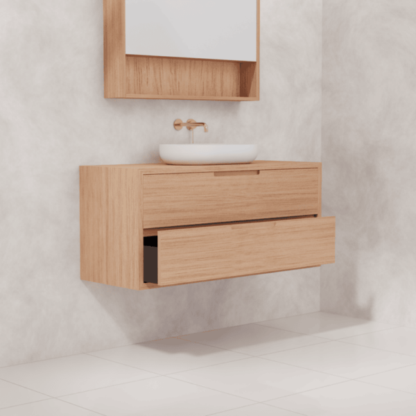 Carini Victorian Ashwood Cabinet Only With Waterfall Sides | Fifth Avenue - Hera Bathware600mm