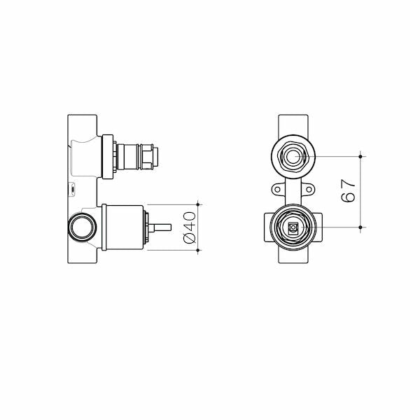 Caroma Easyswitch universal Bath / Shower mixer With Diverter inwall body - Hera Bathware