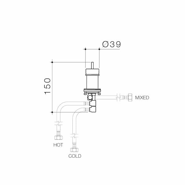 Caroma Universal Hob Mixer Body - Hera Bathware