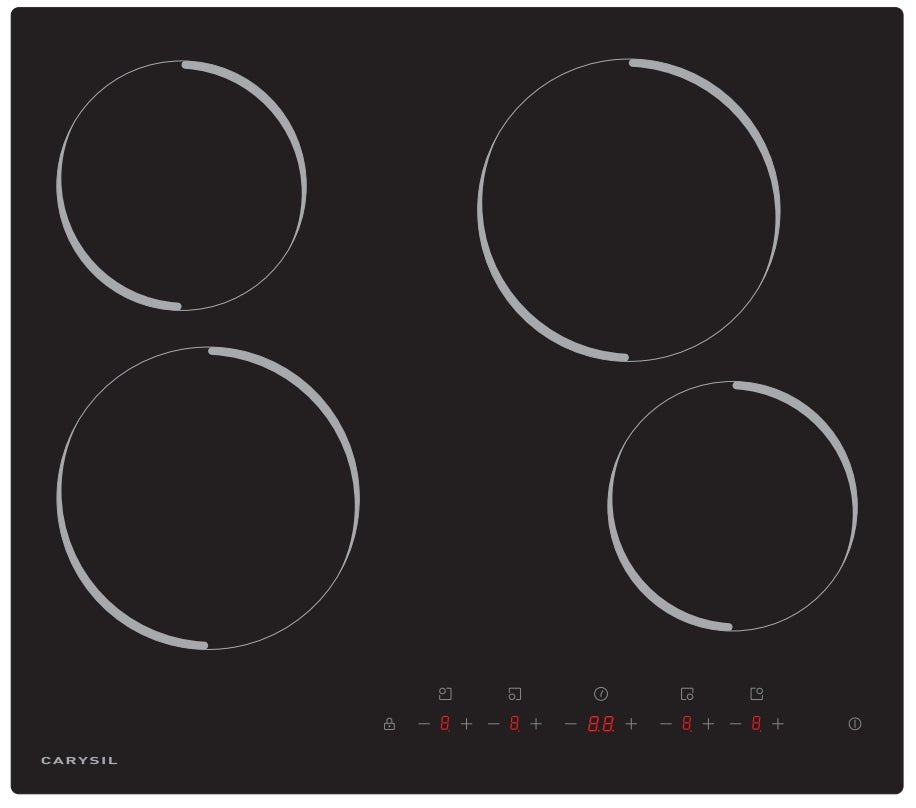 Carysil Built - In Ceramic Hob 60cm | Carysil - Hera BathwareBlack GlassCarysil Appliances