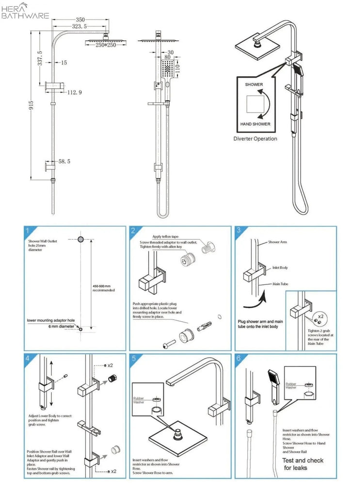 CELIA New Shower Set - Hera BathwareGun Metal