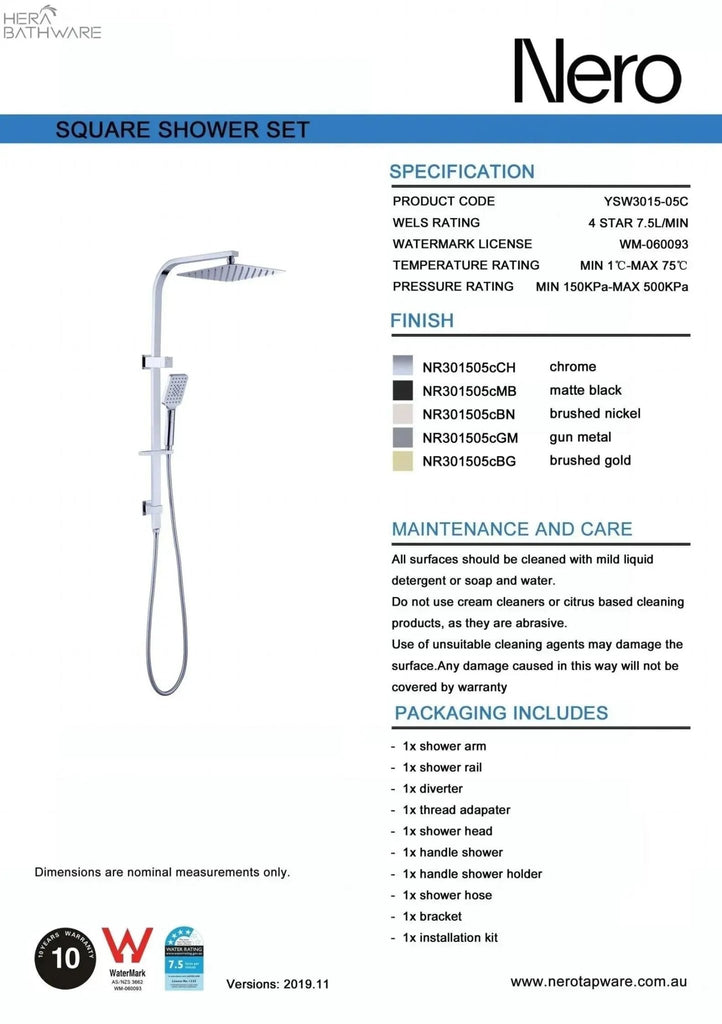 CELIA New Shower Set - Hera BathwareGun Metal