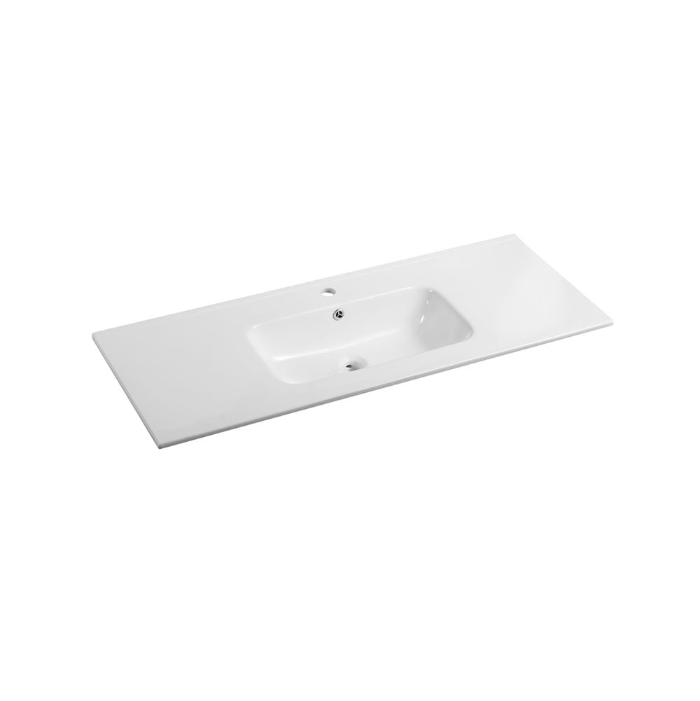 Ceramic Top PB - 030 Soft Square White Glossy with Overflow - Hera Bathware1200 S