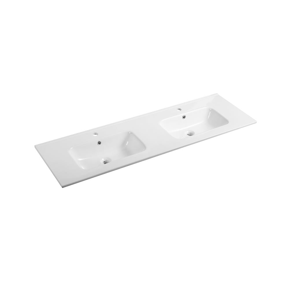 Ceramic Top PB - 030 Soft Square White Glossy with Overflow - Hera Bathware1500 D