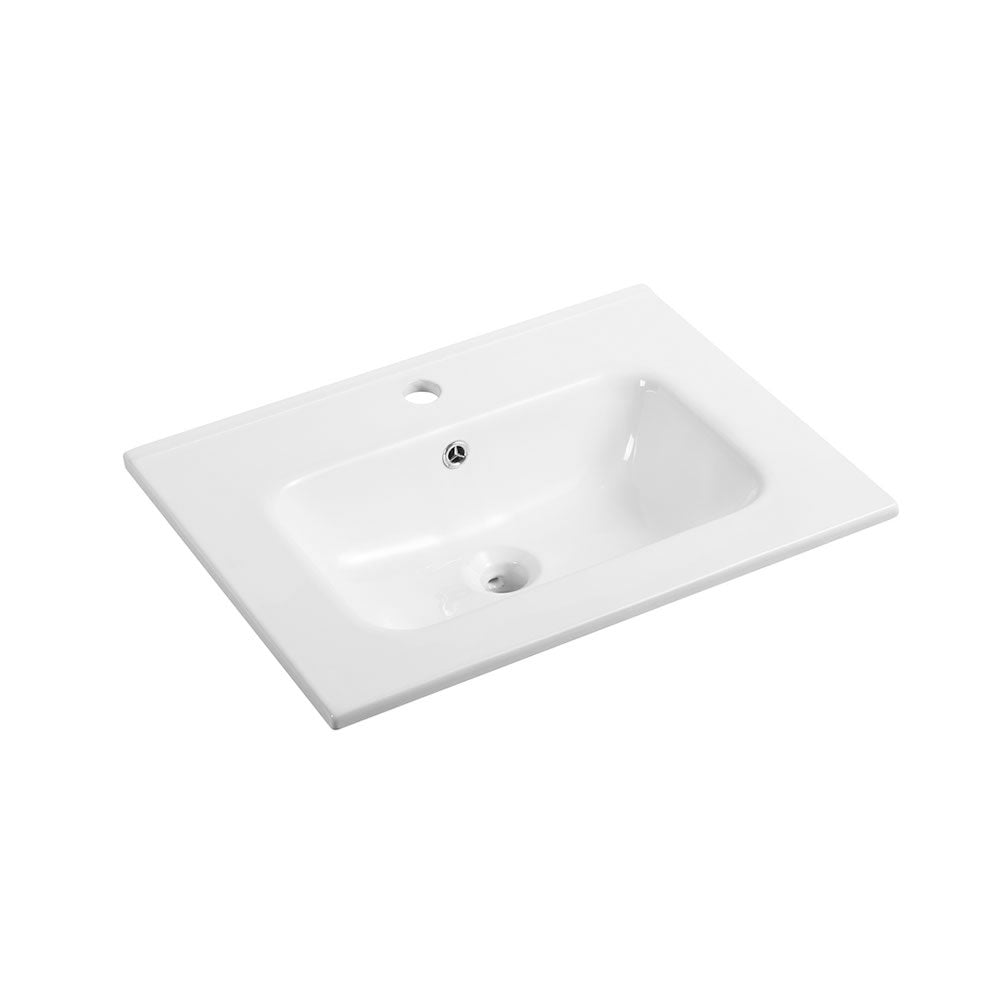 Ceramic Top PB - 030 Soft Square White Glossy with Overflow - Hera Bathware600