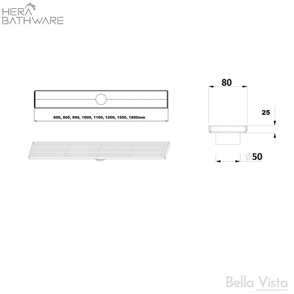 Check Style Grate - Hera Bathware600MMNo Lip